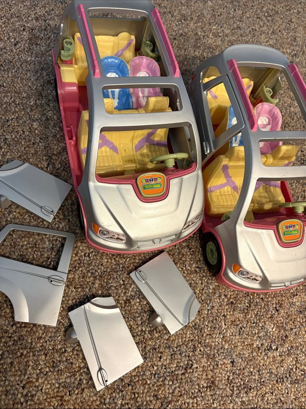 Two Fisher Price Loving Family Dollhouse Doll House Twin Minivan Sound As Is